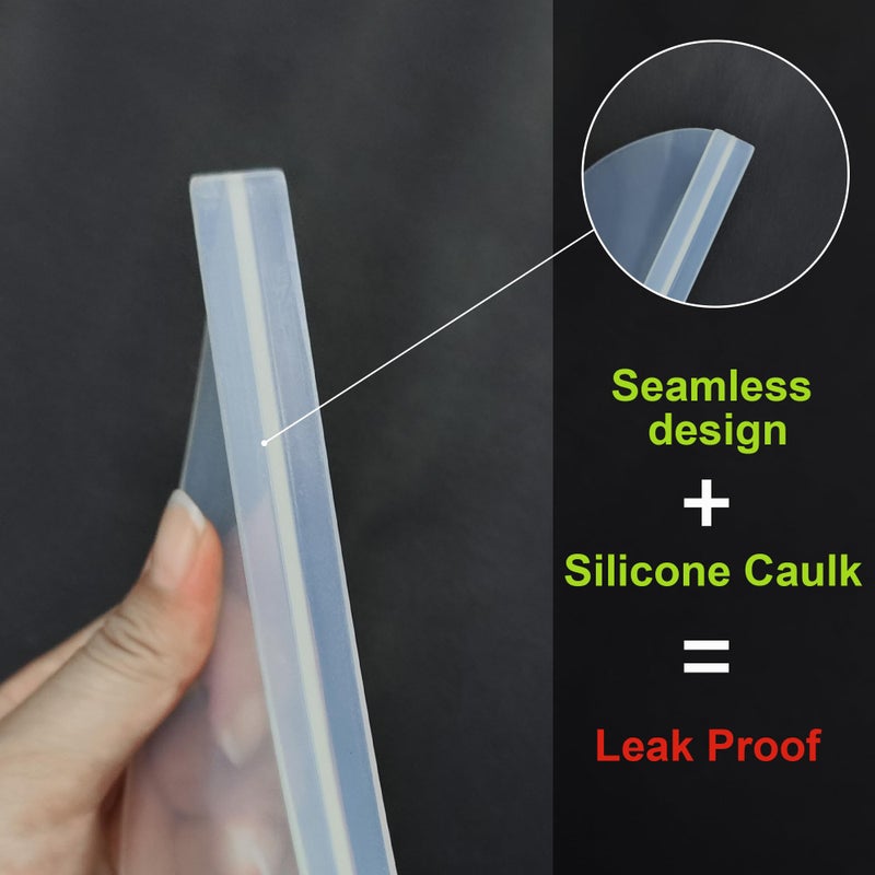 Mofason Silicone Shower Splash Guard  Clear Bathtub Corner Splash Guard  Bathroom Shower Water Guard with Adhesive for Fixing  Can Be Used in Washbasin  Tubs  Sinks Etc - 2Pack - Image 2